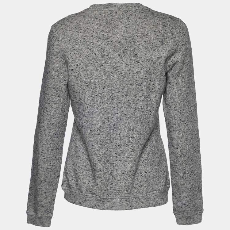 Pre Owned Kenzo Grey Cotton Tiger Embellished Crew Neck Sweatshirt M