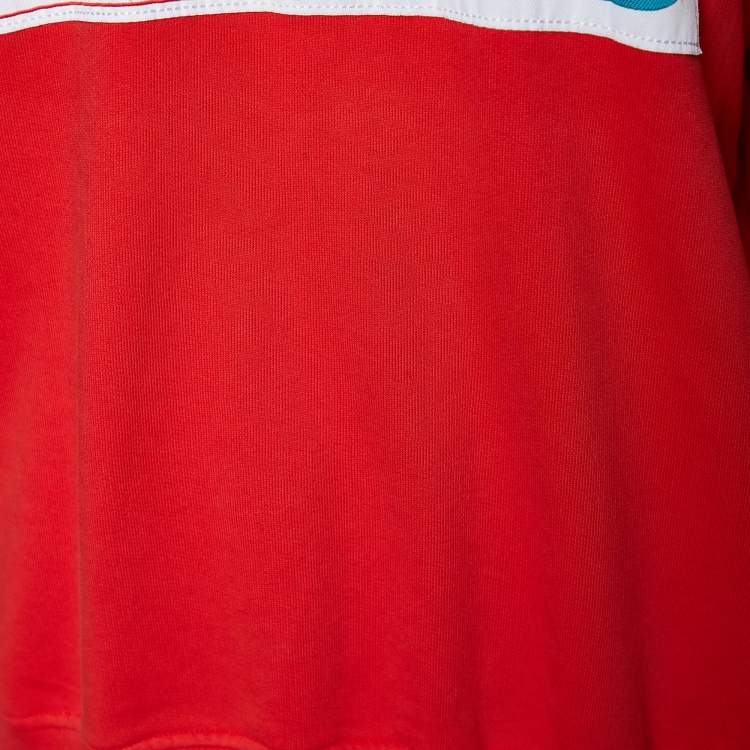 Pre Owned Kenzo Red La Collection Memento N°1 Cotton Ruffled Neck Sweatshirt S
