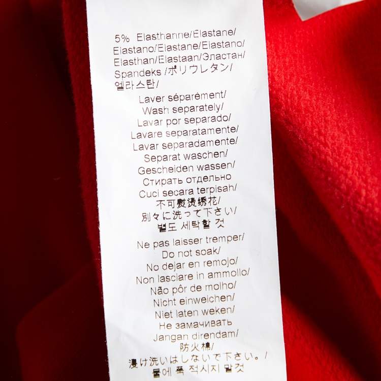 Pre Owned Kenzo Red La Collection Memento N°1 Cotton Ruffled Neck Sweatshirt S