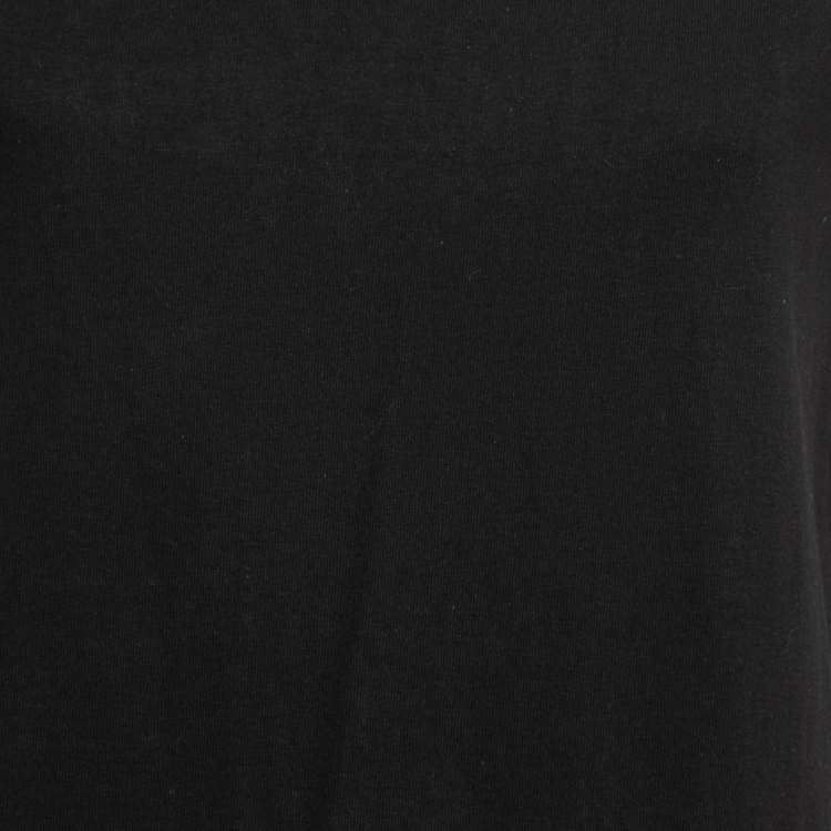 Pre Owned Kenzo Black Cotton Knit Logo Print Midi Dress S