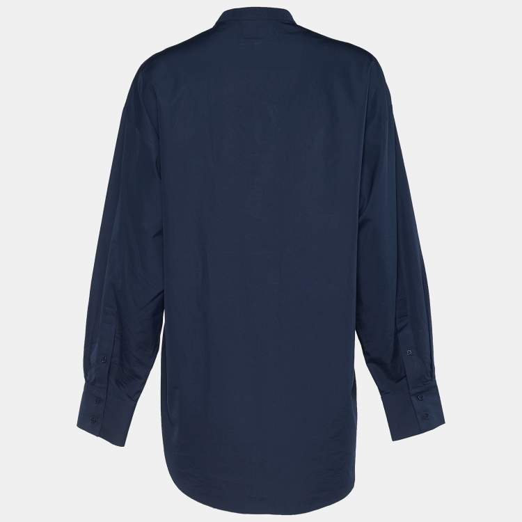 Pre Owned Kenzo Memento Collection Navy Blue Cotton Button Down Shirt S