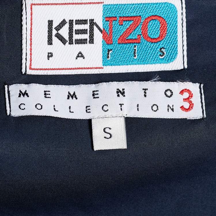 Pre Owned Kenzo Memento Collection Navy Blue Cotton Button Down Shirt S