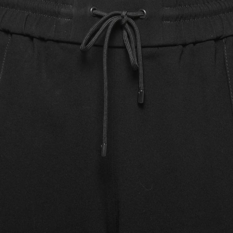 Pre Owned Kenzo Black Crepe Side Stripe Track Pants S