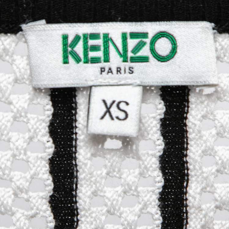 Pre Owned Kenzo Multicolor Striped Ribbed Knit Long Sleeve Top XS