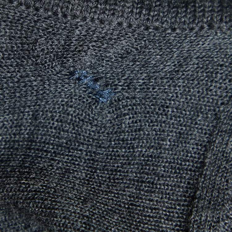 Pre Owned Kenzo Grey Long Sleeve Turtle Neck Top L