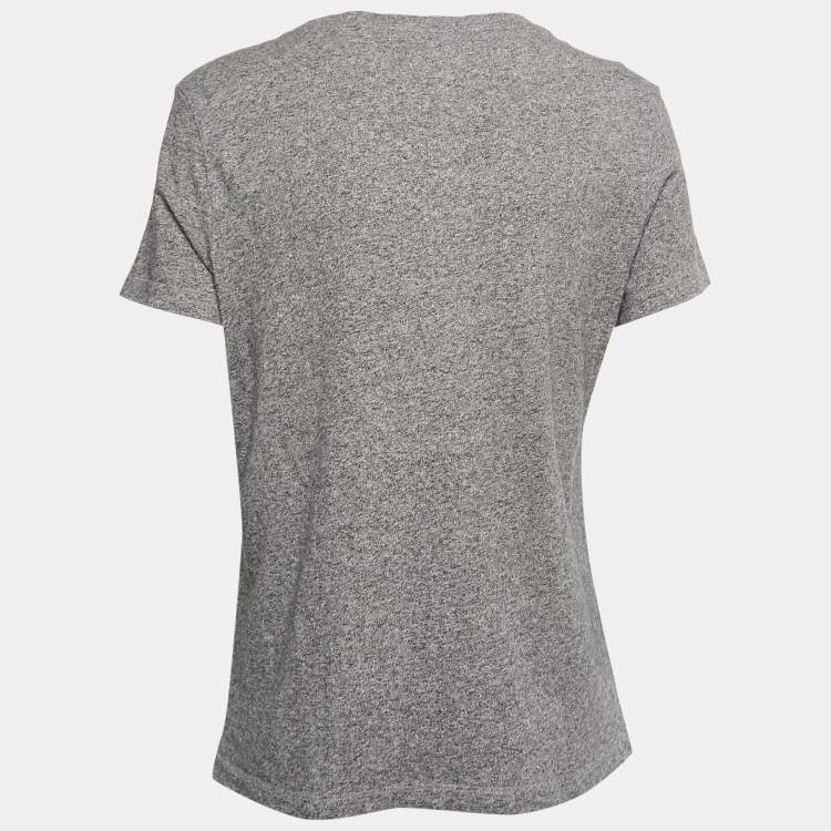 Pre Owned Kenzo Grey Eye Flocked Roundneck T-Shirt L