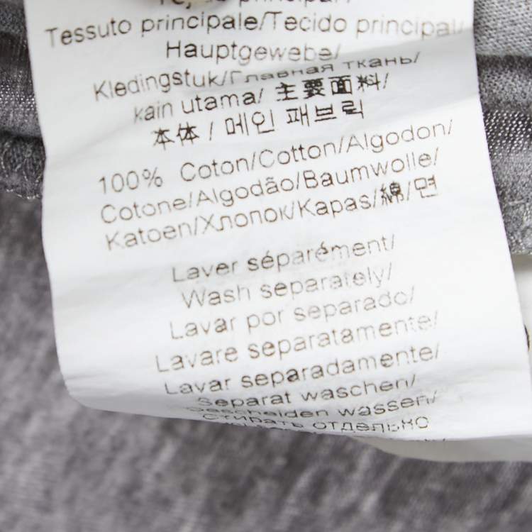 Pre Owned Kenzo Grey Tiger Printed Cotton Knit Round Neck T-Shirt S