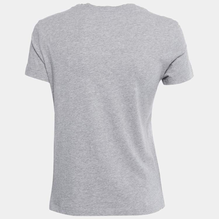 Pre Owned Kenzo Grey Tiger Printed Cotton Knit Round Neck T-Shirt S