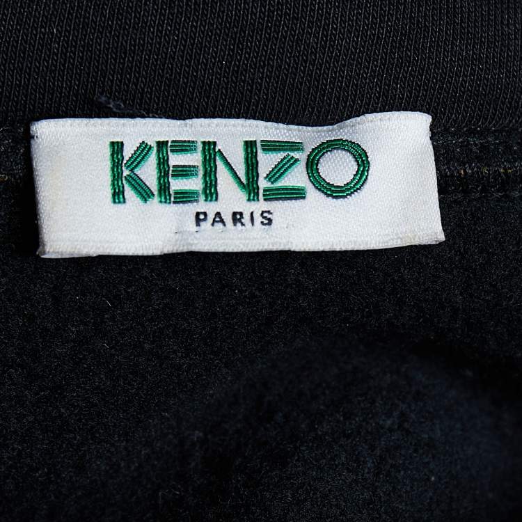 مملوكة مسبقًا Kenzo Black Knit Eye Embellished Embroidered Sleeve Jumper S