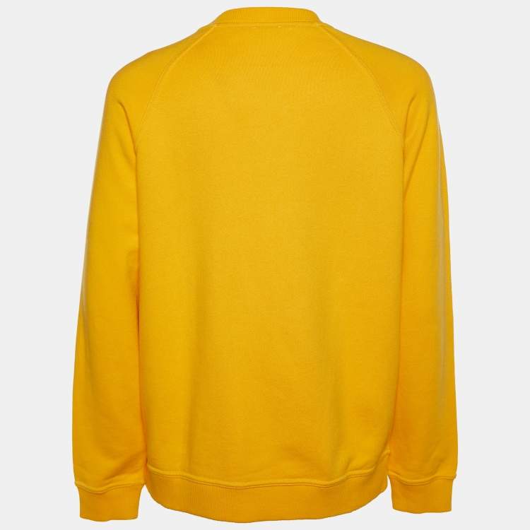 مملوكة مسبقًا Kenzo Yellow Tiger Applique Embroidered Cotton Knit Sweatshirt L