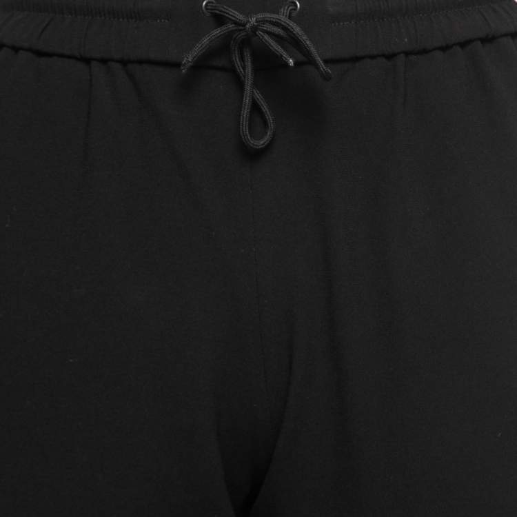 Pre Owned Kenzo Black Crepe Side Stripe Detail Track Pants S