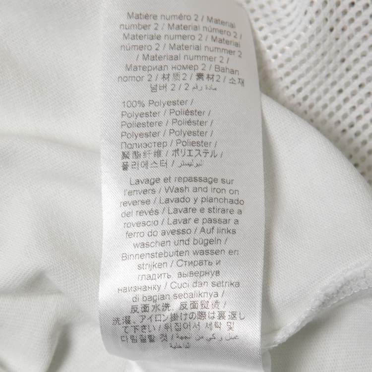 Pre Owned Kenzo White Cotton & Mesh Contrast Logo T-Shirt M
