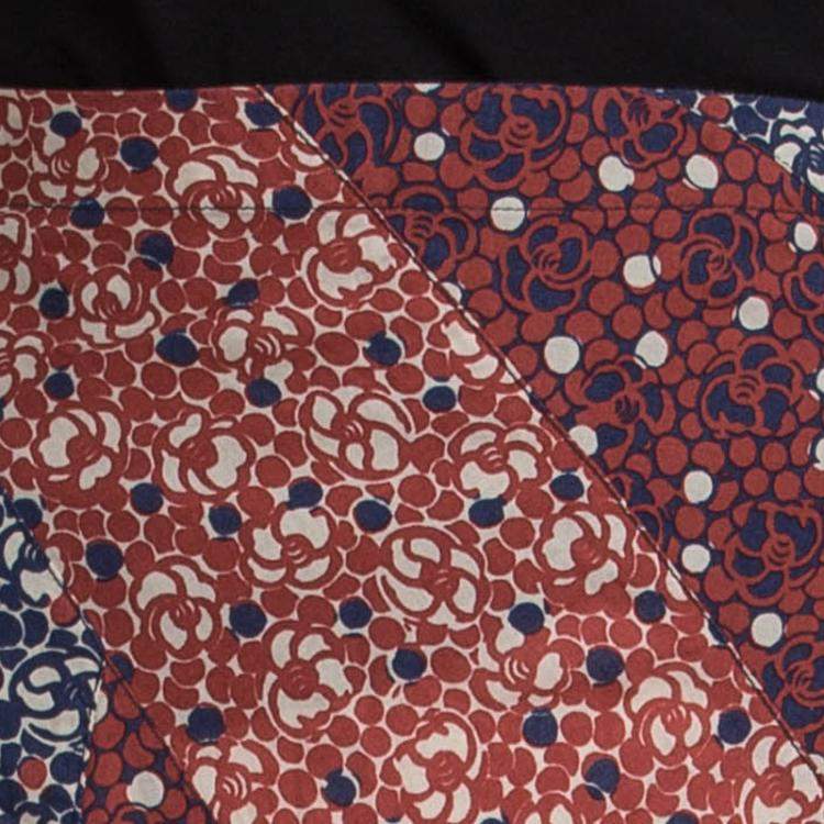 Pre Owned Kenzo Multicolor Printed Cotton Asymmetric Paneled Skirt S