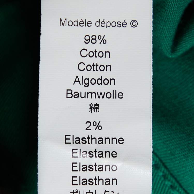 Pre Owned Kenzo Green Cotton Contrast Waist Band Trousers L