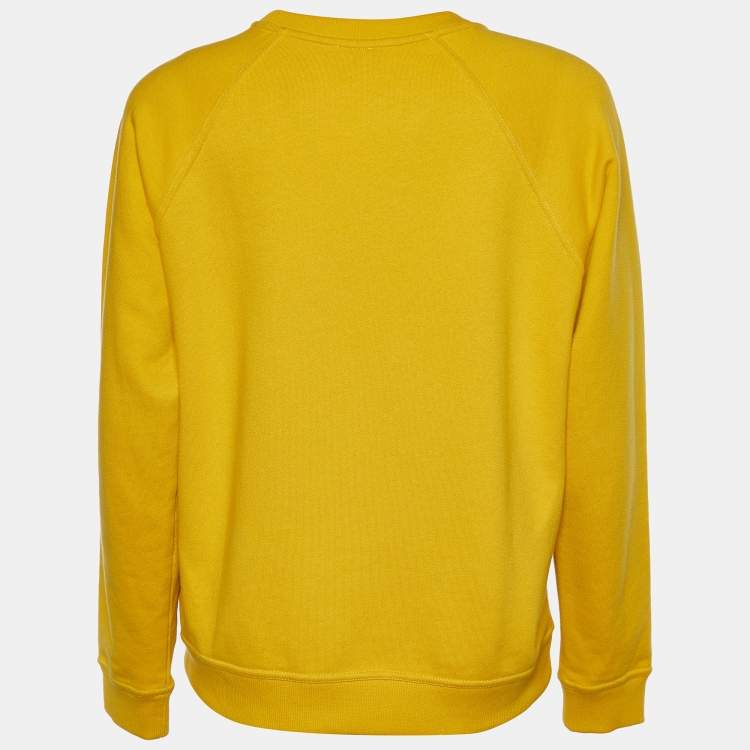 مملوكة مسبقًا Kenzo Yellow Tiger Applique Cotton Knit Sweatshirt M