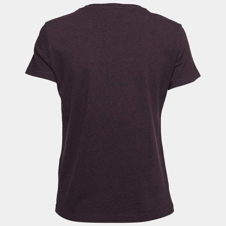 Pre Owned Kenzo Deep Purple Cotton Tiger Motif Print T-Shirt M