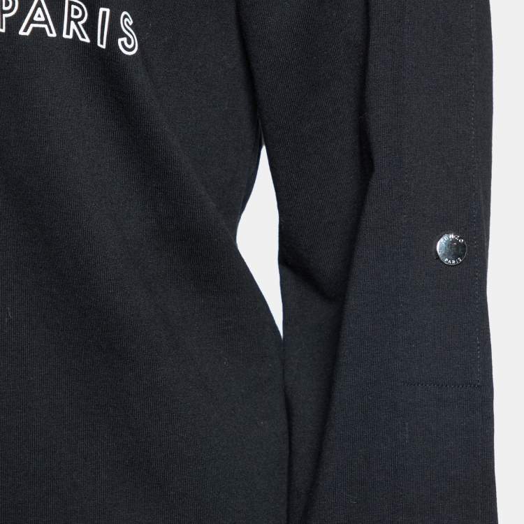 Pre Owned Kenzo Black Logo Printed Cotton Knit Sweatshirt S