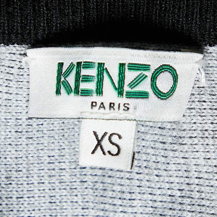 Pre Owned Kenzo Black Wool & Cotton Knit Skater Mini Skirt XS