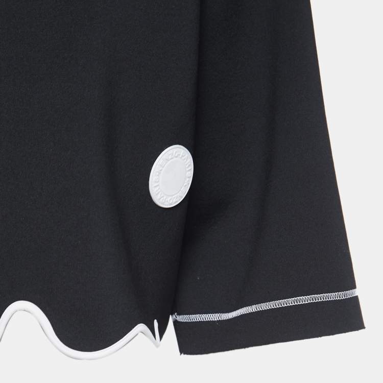 Pre Owned Kenzo Black Crepe Flared Hem Crop Top M