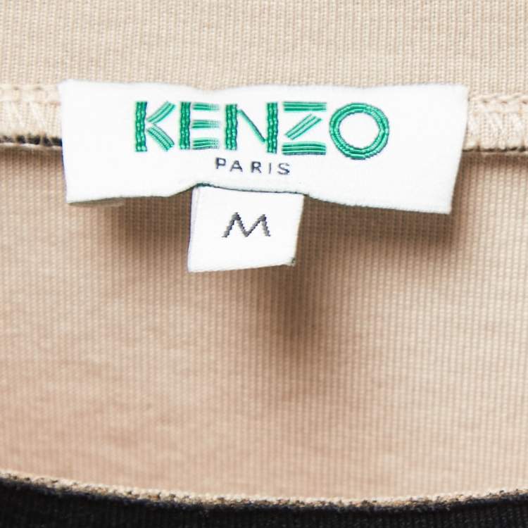 Pre Owned Kenzo Black Crepe Flared Hem Crop Top M