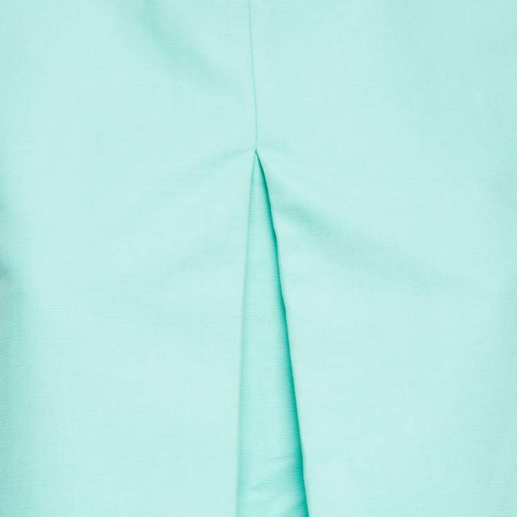 Pre Owned Kenzo Green Cotton Button Detailed Sleeveless Flared Top S