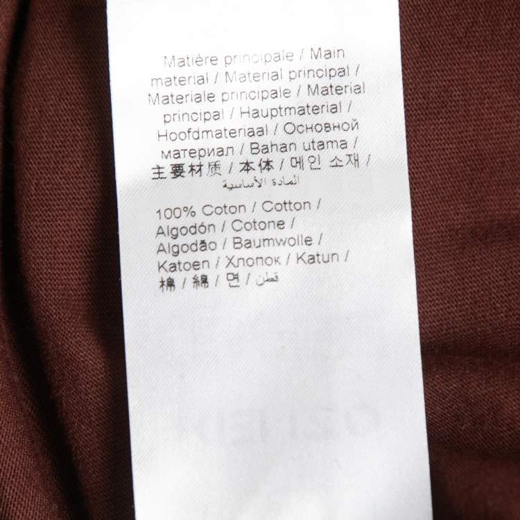 Pre Owned Kenzo Brown Logo Printed Cotton Half Sleeve T-Shirt S