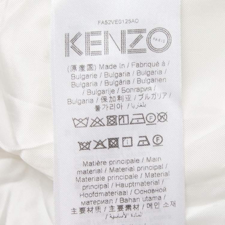 Pre Owned Kenzo Cream Cotton Blend Single Breasted Blazer M