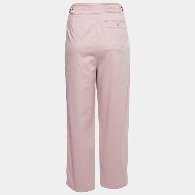 Pre Owned Kenzo Dusty Pink Cotton Pleated Trousers S
