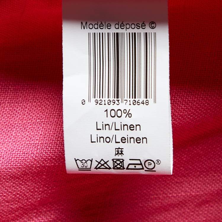 Pre Owned Kenzo Pink Linen Belted Blazer M