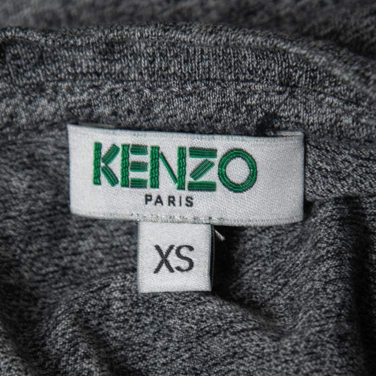 Pre Owned Kenzo Grey Eye Printed Cotton Crew Neck Half Sleeve T-Shirt XS