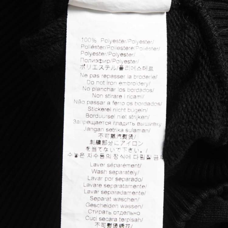 Pre Owned Kenzo Black Cotton Crystals Embellished Logo Sweatshirt S