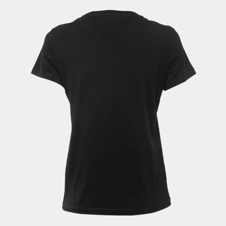Pre Owned Kenzo Black Tiger Printed Cotton Knit T-Shirt M