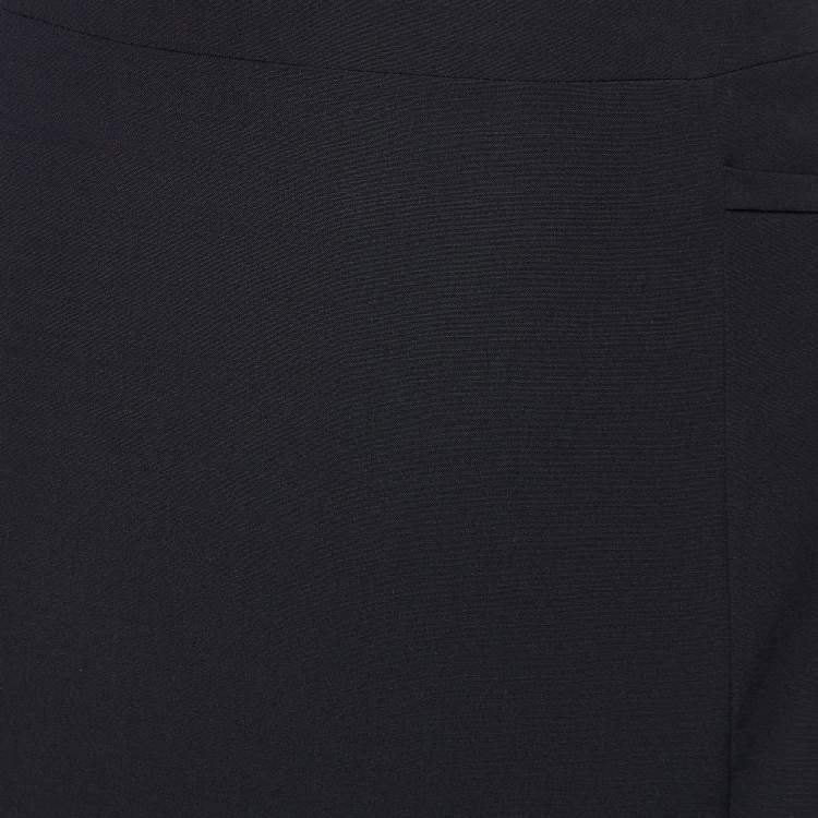 Pre Owned Kenzo Black Wool Tie Detail Mini Skirt M
