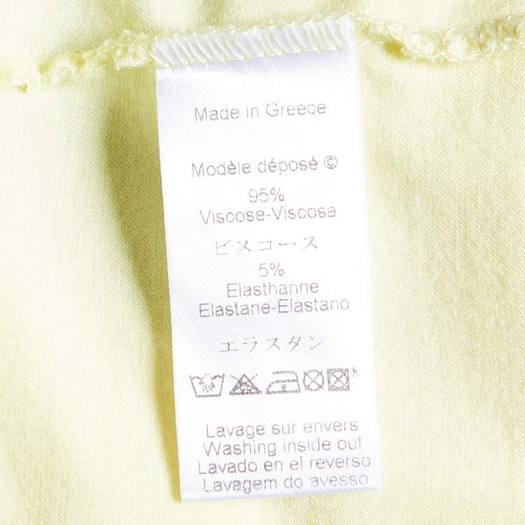 Pre Owned Kenzo Yellow Printed Knit T-Shirt XL