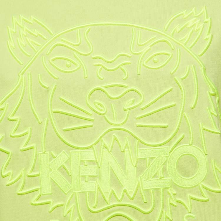 Pre Owned Kenzo Yellow Tiger Embroidered Cotton Sweatshirt XL