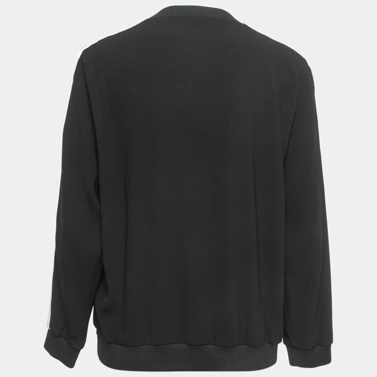 Pre Owned Kenzo Black Crepe Tiger Embroidered Sweatshirt M