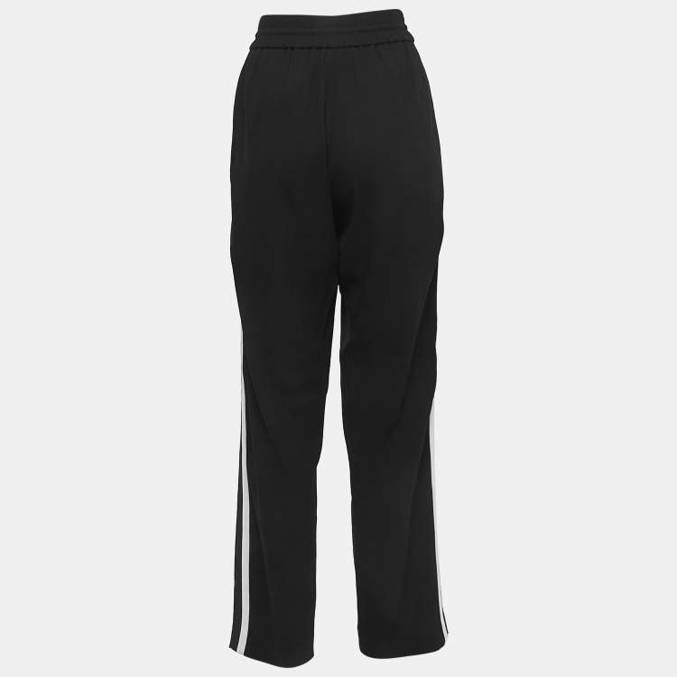 مملوكة مسبقًا Kenzo Black Crepe Side Striped Drawstring Track Pants M