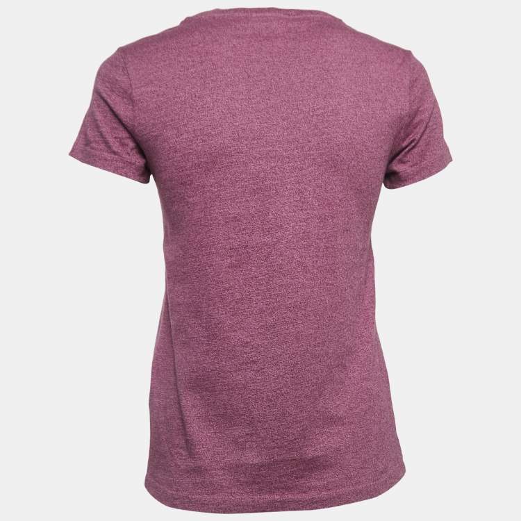 Pre Owned Kenzo Purple Logo Tiger Print Cotton Short Sleeve T-Shirt XS