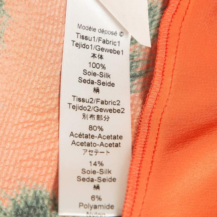 Pre Owned Kenzo Multicolor Print Silk Relaxed Fit Blouse M