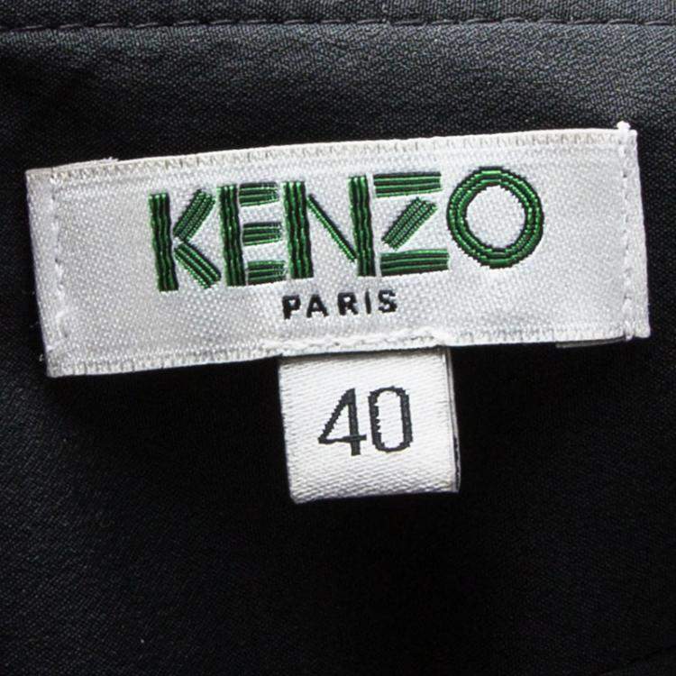 مملوكة مسبقًا Kenzo Blue Eye Print Detail Long Sleeve Dress M