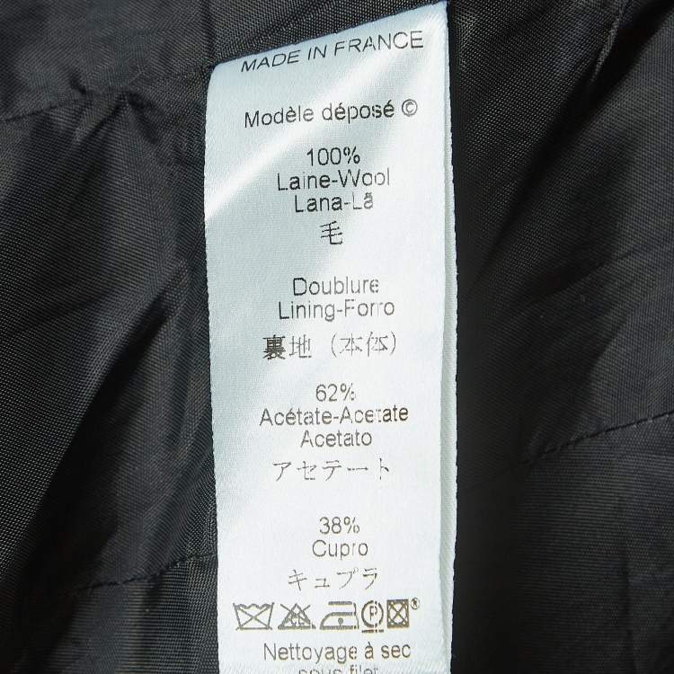 Pre Owned Kenzo Black Sequined Wool Buttoned Jacket M