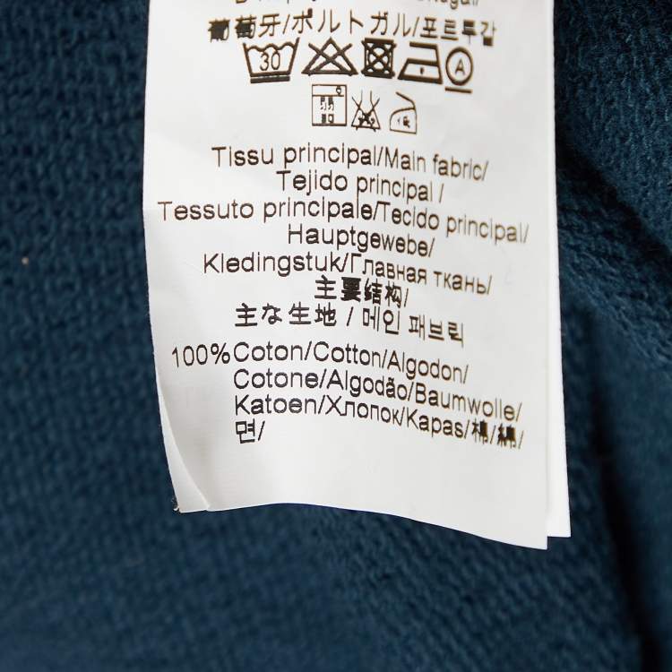 Pre Owned Kenzo Teal Green Tiger Embroidered Cotton Mini Dress S