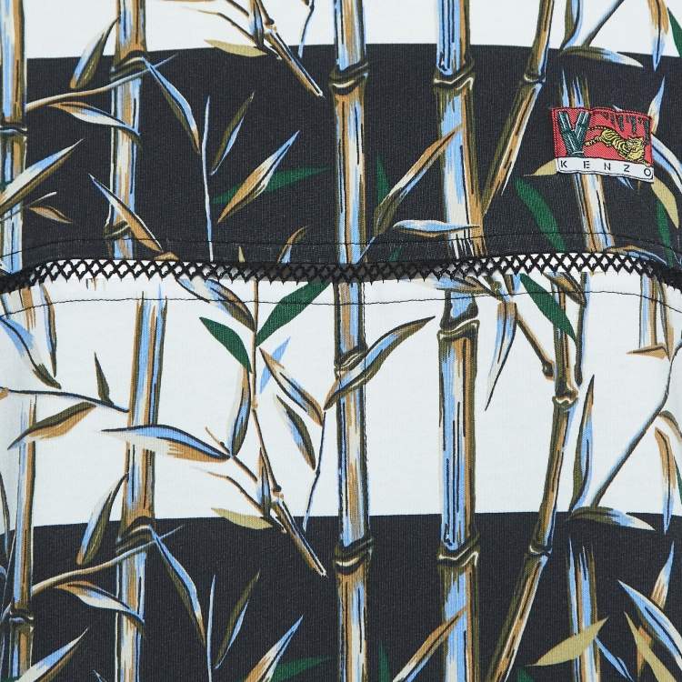 Pre Owned Kenzo Memento Collection 2 Multicolor Bamboo Print Cotton Mini T-Shirt Dress S