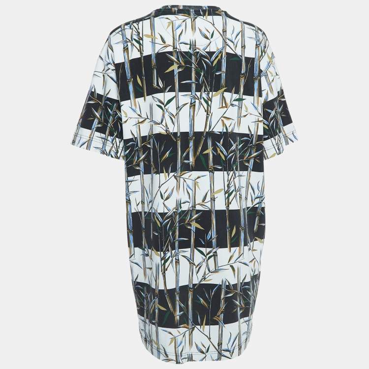 Pre Owned Kenzo Memento Collection 2 Multicolor Bamboo Print Cotton Mini T-Shirt Dress S