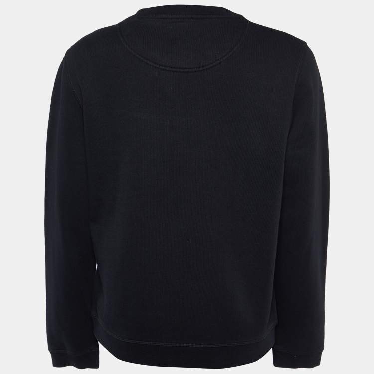 مملوكة مسبقًا Kenzo Black Logo Embroidered Cotton Sweatshirt L