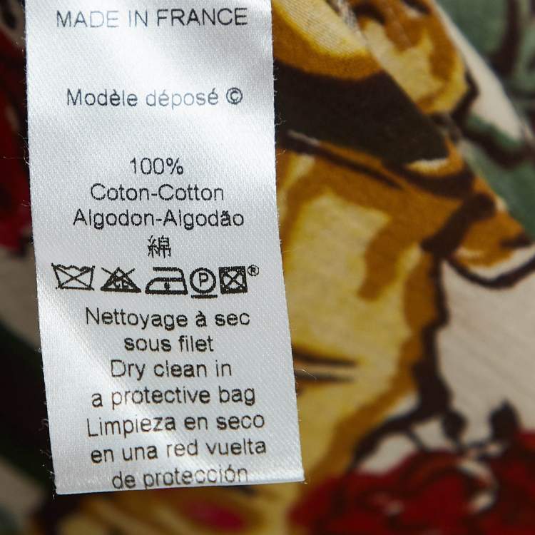 Pre Owned Kenzo Multicolor Floral Print Cotton Strappy Asymmetrical Dress M