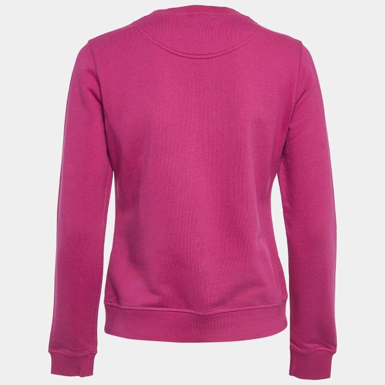 Pre Owned Kenzo Pink Tiger Embroidered Cotton Knit Sweatshirt M