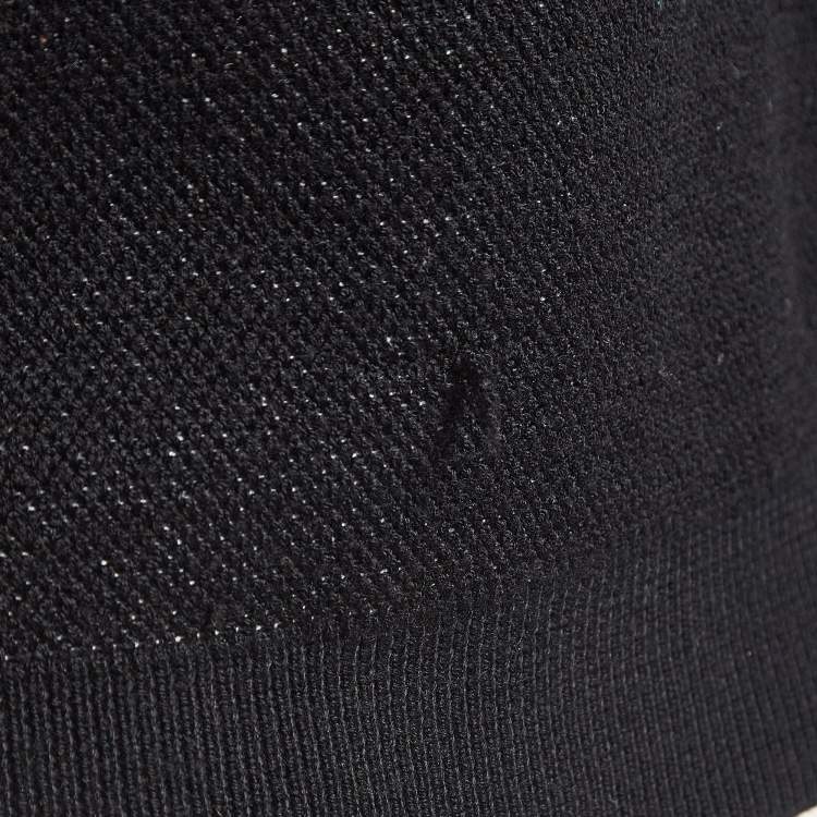 Pre Owned Kenzo Black Tiger Logo Embroidered Wool Blend Crew Neck Sweater S