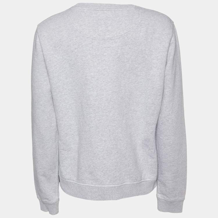 Pre Owned Kenzo Grey Cotton Eye Embroidered Sweatshirt XL