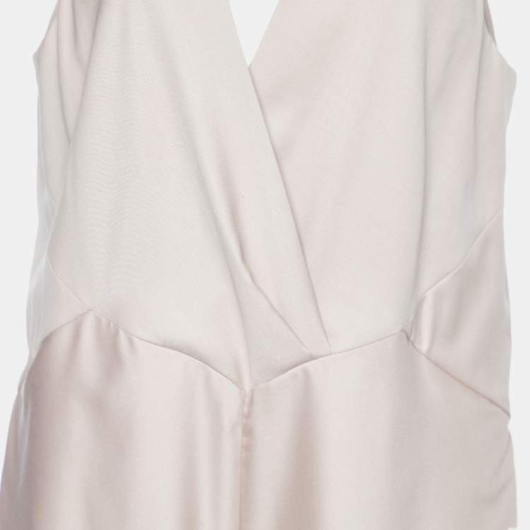 Pre Owned Kenzo Pink Wool & Silk Sleeveless Jumpsuit L